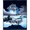 image:imageLavish Home Wolf Blanket  74x91inch Printed Winter Wolf Blanket  Plush Thick 75lb Faux Mink Queen Throw for Couch Sofa or Bed  New