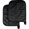 image:imagePot Holder Set With Silicone Grip Quilted And Heat Resistant Set of 2 By Lavish Home BlackBlack