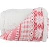image:imageReversible Fleece Blanket  50x60Inch MachineWashable Sherpa Throw with Snowflakes  Cozy Blanket for Couch Chair or Bed by Lavish Home PinkPink
