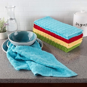 image:imageBedford Home Kitchen Towels Set of 816x28Absorbent 100 Cotton Hand Towel Modern Circle Pattern Weave in 4 Solid ColorsDishtowels for DryingSet of 8
