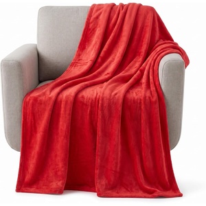 image:imageFlannel Fleece Blanket  60x70 Oversized Soft and Plush Microfiber Throw  Lightweight Decor for Beds Sofas and Chairs by Lavish Home BlueCrimson Red