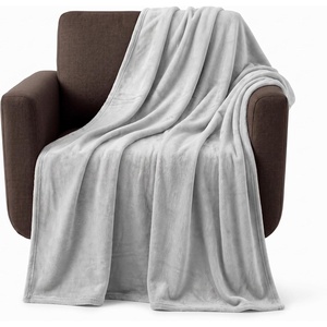 image:imageFlannel Fleece Blanket  60x70 Oversized Soft and Plush Microfiber Throw  Lightweight Decor for Beds Sofas and Chairs by Lavish Home BlueDawn Gray