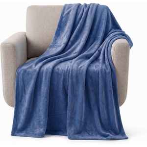 image:imageFlannel Fleece Blanket  60x70 Oversized Soft and Plush Microfiber Throw  Lightweight Decor for Beds Sofas and Chairs by Lavish Home BlueInfinity Blue