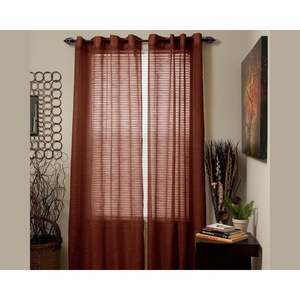 image:imageHome Lavish Mia Jacquard Grommet Curtain Panel  GreyBrown
