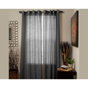 image:imageHome Lavish Mia Jacquard Grommet Curtain Panel  GreyDark Grey