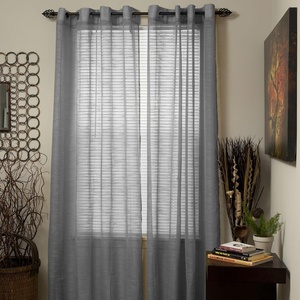 image:imageHome Lavish Mia Jacquard Grommet Curtain Panel  GreyGrey