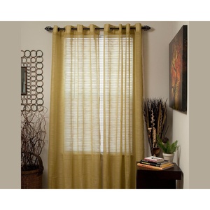 image:imageHome Lavish Mia Jacquard Grommet Curtain Panel  GreyLight Green
