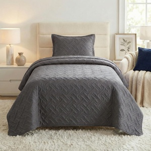 image:imageLavish Home 3Piece King Quilt Bedding Set  Bedspread and 2 King Pillow Shams with Embossed Diamond Pattern  Lightweight Bed Set for All Seasons  Soft Microfiber Coverlet BlueGray