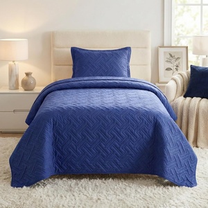 image:imageLavish Home 3Piece King Quilt Bedding Set  Bedspread and 2 King Pillow Shams with Embossed Diamond Pattern  Lightweight Bed Set for All Seasons  Soft Microfiber Coverlet BlueBlue