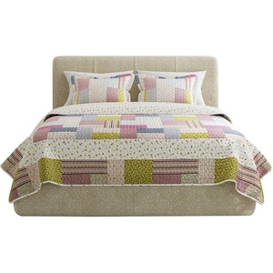 image:imageLavish Home 3Piece Quilt Set  Savannah Classic Patchwork FullQueen Quilt with 2 Pillow Shams  Machine Washable Lightweight Bedding Multicolor