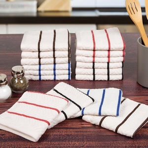 image:imageLavish Home 8Piece Combed Cotton Kitchen Towels Set  Absorbent Chevron Weave Bathroom Washing Cloths for Cleaning and Drying Multicolored