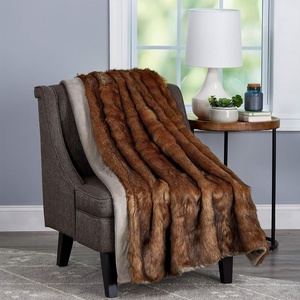 image:imageLavish Home Faux Fur Throw Blanket Brown 60 x 70Caramel Brown