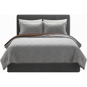 image:imageLavish Home King Size Comforter Set  3Piece MinkStyle Faux Fur Blanket and 2 Shams  Cozy MachineWashable King Bedding Set GreyChocolateBlack