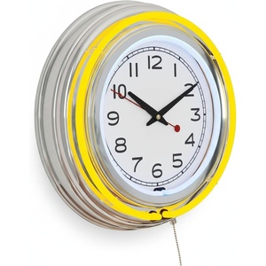 image:imageLavish Home Neon Wall Clock with Double Light Ring Yellow 14 InchSingle