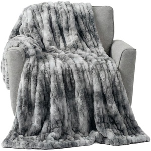 image:imageLavish Home Oversized Ruched Faux Fur Blanket Blue 60 x 80Silver