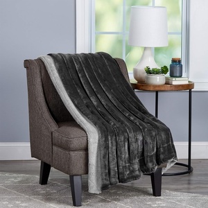 image:imageLavish Home Plush Woven Sherpa Blanket  Oversized Solid Color PolyFleece Throw  Breathable and Machine Washable Blanket Gray