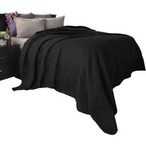 image:imageLavish Home Quilt Coverlet  FullQueen Size Basket Weave Quilted Patterned Bedspread for All Seasons  Soft and Lightweight Bedding Black