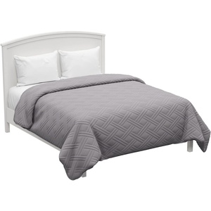 image:imageLavish Home Quilt Coverlet AllSeason Light Comforter Quilted Blanket Twin Size Gray