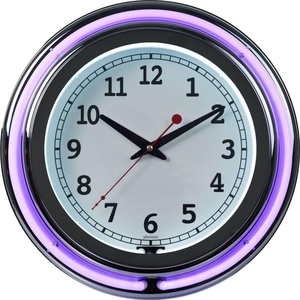 image:imageLavish Home Retro Neon Wall Clock  Battery Operated Wall Clock Vintage Bar Garage Kitchen Game Room