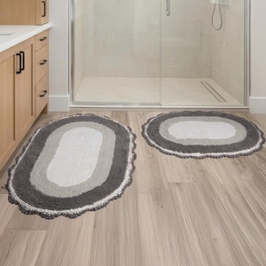 image:imageLavish Home Reversible Bathroom Rug Set Gray 2Pieces 32x2024x17Grey