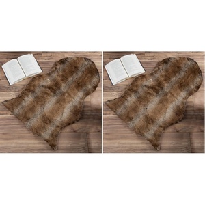 image:imageLavish Home Sheepskin Throw Rug Faux Fur 2x3Foot High Pile Soft and Plush Mat for Bedroom Kitchen Bathroom Nursery amp Office2 x 3 Oval Pack of 2