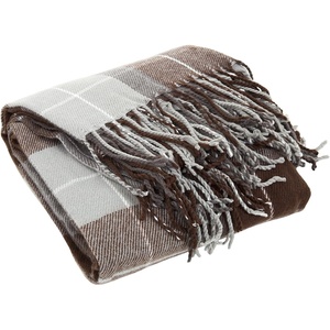 image:imageLavish Home Throw Blanket Brown Plaid 50 x 60