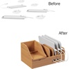 image:imageCharging Station EcoFriendly Compact Modern Bamboo Multiple Electronic Device Cord Management Dock for Tablet Phone Smartwatch by Lavish Home