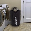image:imageLaundry Hamper Large Collapsible Canvas Clothes Basket with Round Handles for Convenient Carrying by Lavish Home For Home Nursery and DormsSingle