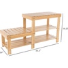 image:imageLavish Home 2Tier Bamboo Shoe RackBench2Level Shoe Rack Bench