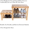 image:imageLavish Home 2Tier Bamboo Shoe RackBench2Level Shoe Rack Bench
