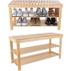 image:imageLavish Home 2Tier Bamboo Shoe RackBench2Tier Shoe Rack Bench