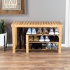 image:imageLavish Home 2Tier Bamboo Shoe RackBench3Tier Shoe Rack Bench
