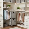 image:imageLavish Home 4Drawer Fabric Dresser GraySilver 165 x 12 x 45