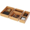 image:imageLavish Home Bamboo Drawer Organizer  5Compartment Modular Box Set  Tray Storage for Kitchens Offices Bedrooms and Bathrooms Natural Finish
