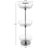 image:imageLavish Home Rotating Shoe Rack Organizer  3Tier Shoe Storage Organizer Holds 18 Pairs  Freestanding Vertical Carousel with Metal Adjustable Racks Chrome