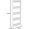 image:imageLavish Home Slim Rolling Storage Cart White 215 x 5 x 52White