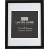 image:imageSet of 6 Picture Frames  5x7 Photo Frame Set with Stand and Hooks for Gallery Wall or Family Portrait  Picture Wall Decor by Lavish Home Black11x14