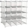 image:imageCube Organizer 16 Cube Shelves with Interlocking Customizable Stackable Modular Cubby Shelving for Organization and Storage by Lavish Home White