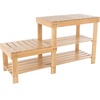 image:imageLavish Home 2Tier Bamboo Shoe RackBench2Level Shoe Rack Bench