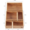 image:imageLavish Home Bamboo Drawer Organizer  5Compartment Modular Box Set  Tray Storage for Kitchens Offices Bedrooms and Bathrooms Natural Finish