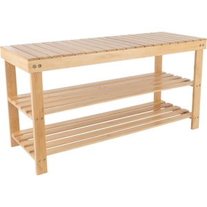 image:imageLavish Home 2Tier Bamboo Shoe RackBench2Tier Shoe Rack Bench