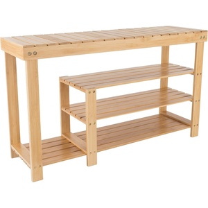 image:imageLavish Home 2Tier Bamboo Shoe RackBench3Tier Shoe Rack Bench