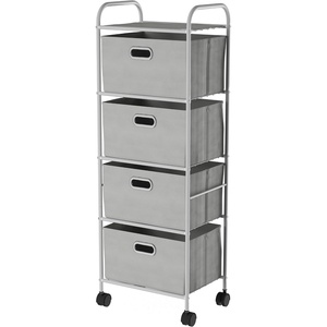 image:imageLavish Home 4Drawer Fabric Dresser GraySilver 165 x 12 x 45