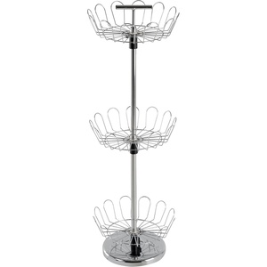 image:imageLavish Home Rotating Shoe Rack Organizer  3Tier Shoe Storage Organizer Holds 18 Pairs  Freestanding Vertical Carousel with Metal Adjustable Racks Chrome