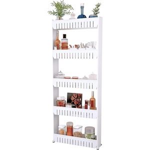 image:imageLavish Home Slim Rolling Storage Cart White 215 x 5 x 52White