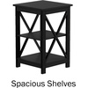 image:imageLavish Home Wooden End Table  Modern Style Sofa Side Table with XLeg Design and Two Shelves  Small Furniture for Living Room or Bedroom GrayBlack  Set of 2