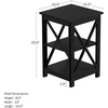 image:imageLavish Home Wooden End Table  Modern Style Sofa Side Table with XLeg Design and Two Shelves  Small Furniture for Living Room or Bedroom GrayBlack  Set of 2