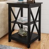 image:imageLavish Home Wooden End Table  Modern Style Sofa Side Table with XLeg Design and Two Shelves  Small Furniture for Living Room or Bedroom GrayBlack  Set of 2