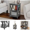 image:imageLavish Home Wooden End Table  Modern Style Sofa Side Table with XLeg Design and Two Shelves  Small Furniture for Living Room or Bedroom GrayGray  Set of 2