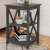 image:imageLavish Home Wooden End Table  Modern Style Sofa Side Table with XLeg Design and Two Shelves  Small Furniture for Living Room or Bedroom GrayGray  Set of 2